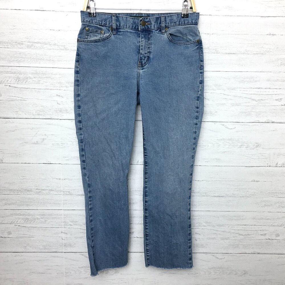 Lauren Ralph Lauren Jeans Women's Classic Straight Leg Raw Frayed Hems size 6